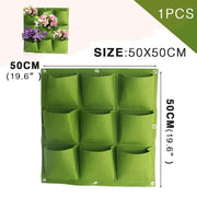 Essentialshouses Green 9 Pockets Wall Hanging Pockets Planting Pot
