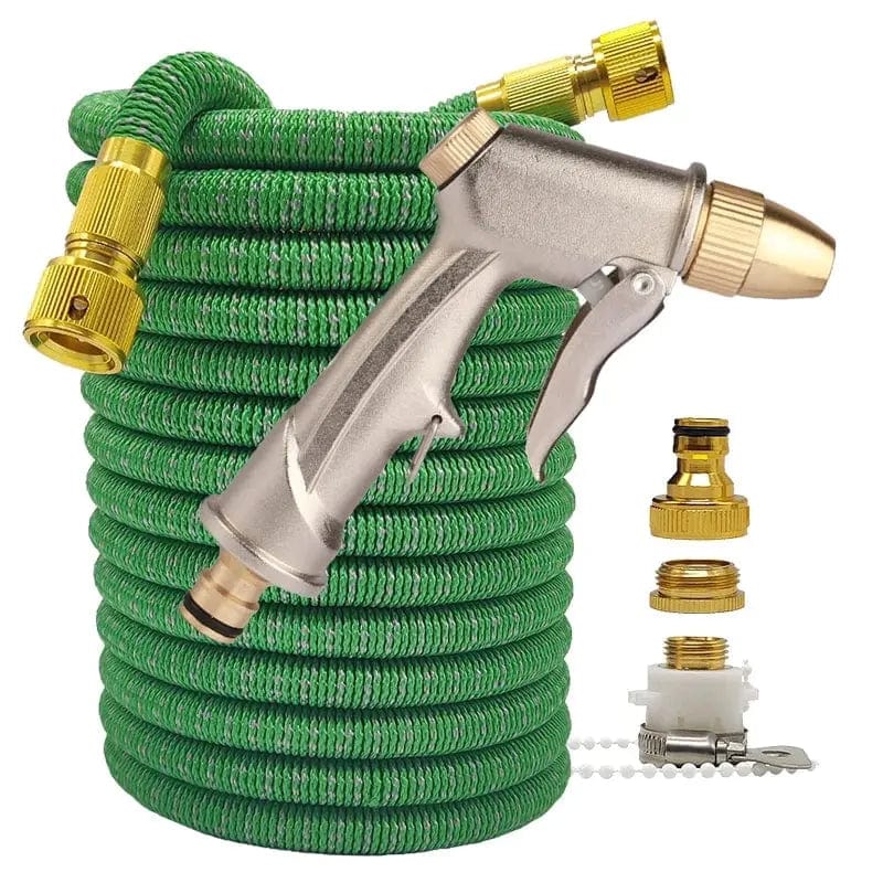 Essentialshouses Green Grey with gun / 50ft Double Metal Connector Pvc Reel Pipe