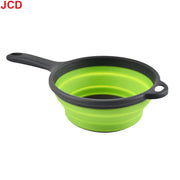 Essentialshouses Green Handle - Large JCD 1pcs Fruit Vegetable Washing Basket Foldable Strainer Silicone Colander Dish Collapsible Drainer Filter Kitchen Storage Tool