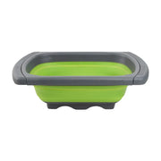 Essentialshouses green LMETJMA Collapsible Colander with Extendable Handles Colander Strainer Over The Sink Vegetable Fruit Colanders Strainers JT40