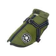 Essentialshouses Green / M Dog Waterproof Warm Harness Jacket