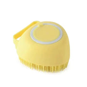 Essentialshouses Heart-shaped Yellow / As the pictures Dog Bath Massage Soft Brush
