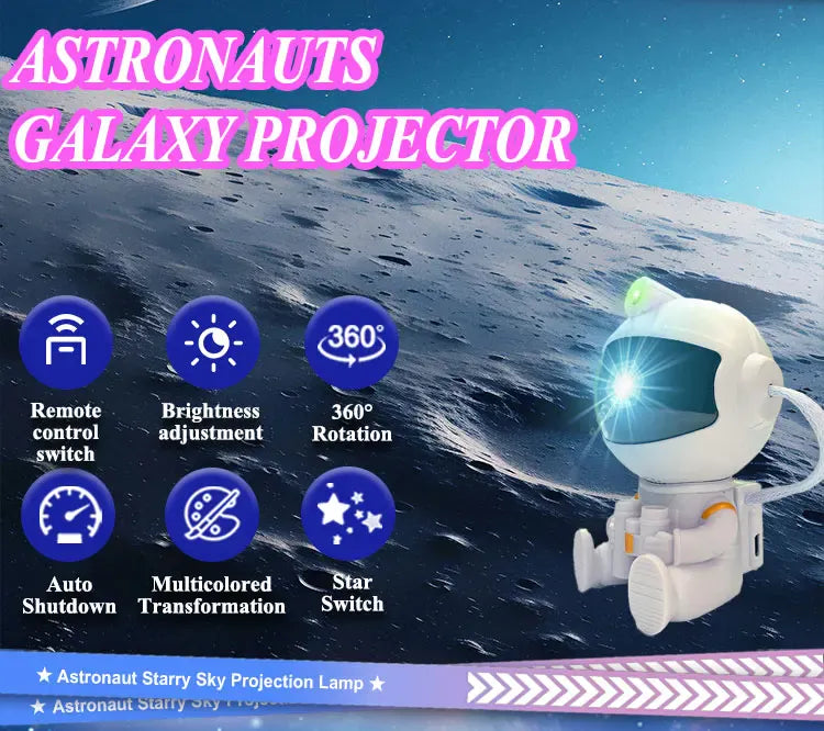 Essentialshouses Hold Telescope / USB Plug / United States Astronaut Projector Galaxy Starry Night Lights for Bedroom LED Nebula Lamp Decoration Child Adult Holiday Gift