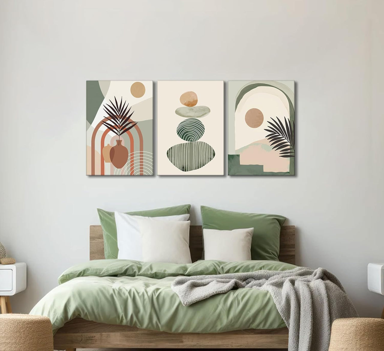 Essentialshouses Home & Décor 12x16 3 Pcs Boho Art Wall Decor Canvas Wall Art  Decor Stretched And Framed Ready To Hang Size 12 X 16in