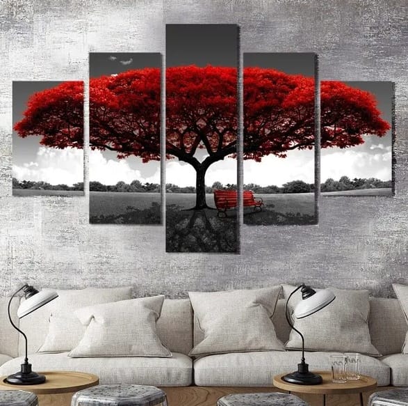 Essentialshouses Home & Décor 5PCS 5Pcs Canvas Print Paintings Landscape Pictures Wall Art Modern Living Room Decor
