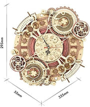 Essentialshouses Home & Décor LC601 Robotime ROKR Time Art Zodiac Wall Clock 3D Wooden Puzzle Games Model Building Kits Toys For Children Kids