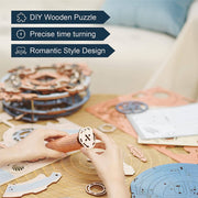 Essentialshouses Home & Décor LC701 Robotime ROKR 3D Wooden Puzzle Time Art Romantic Notes Wall Clock Model Toys For Children Kids - LC701