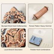 Essentialshouses Home & Décor LC701 Robotime ROKR 3D Wooden Puzzle Time Art Romantic Notes Wall Clock Model Toys For Children Kids - LC701