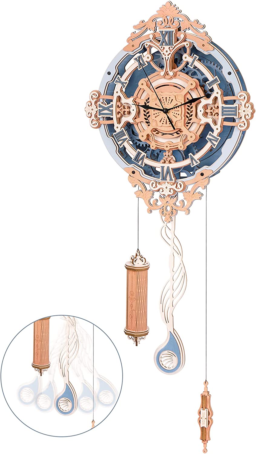 Essentialshouses Home & Décor LC701 Robotime ROKR 3D Wooden Puzzle Time Art Romantic Notes Wall Clock Model Toys For Children Kids - LC701