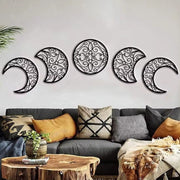 Essentialshouses Home & Décor Wrought iron decoration Crescent Moon Wall Art Set Of 5, Islamic Home Decor