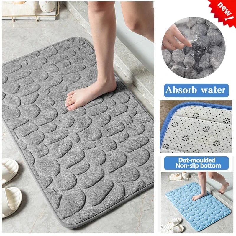 Essentialshouses 🛁 Hot Cobblestone Embossed Bath Mat – Plush Comfort Meets Modern Design