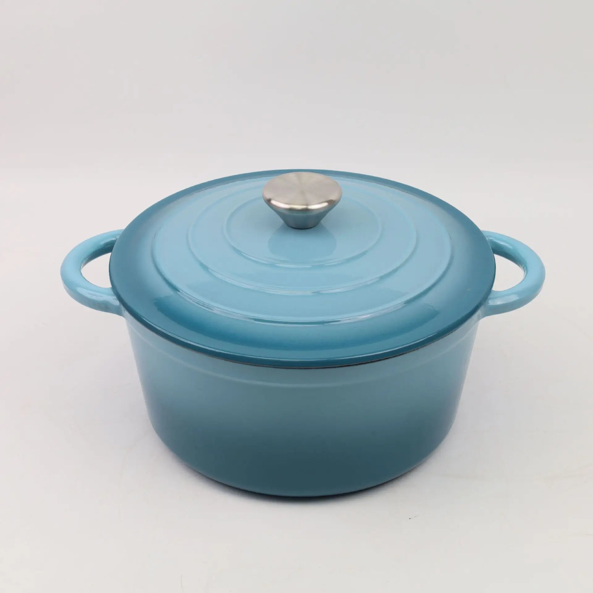 Essentialshouses Household Classic Cast Iron Enamel Round Handle Three Tendons Soup Pot Binaural Enamel Pot