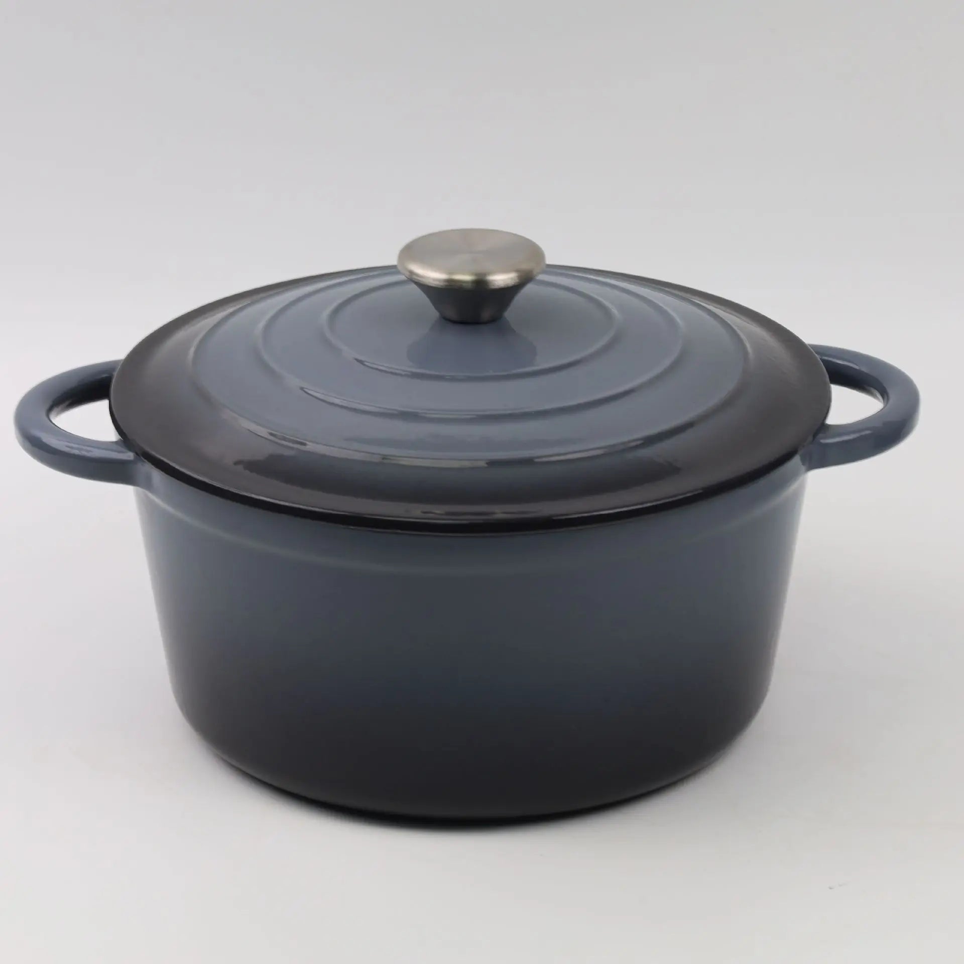 Essentialshouses Household Classic Cast Iron Enamel Round Handle Three Tendons Soup Pot Binaural Enamel Pot