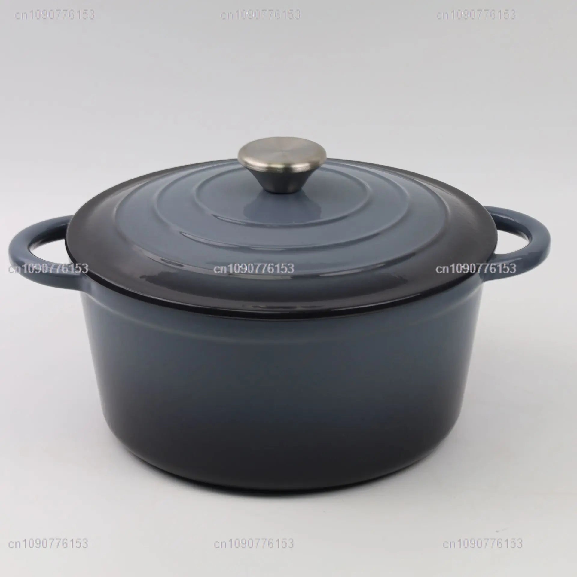 Essentialshouses Household Classic Cast Iron Enamel Round Handle Three Tendons Soup Pot Binaural Enamel Pot