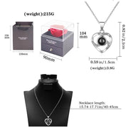 Essentialshouses Jewelry K White Necklace Gift Box Languages I Love You Necklace Love 520 Projection Pendant Clavicle Chain
