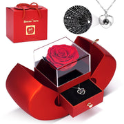 Essentialshouses Jewelry Necklace Red Apple Gift Box Languages I Love You Necklace Love 520 Projection Pendant Clavicle Chain