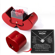 Essentialshouses Jewelry Necklace Silver Apple Box Red Apple Eternal Rose Jewelry Box with Necklace