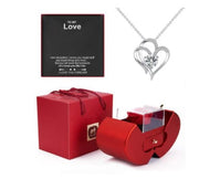 Essentialshouses Jewelry Necklaceflowerboxwithoutcard Red Apple Eternal Rose Jewelry Box with Necklace