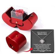 Essentialshouses Jewelry Red Apple Eternal Rose Jewelry Box with Necklace