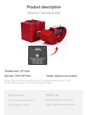 Essentialshouses Jewelry Red Apple Eternal Rose Jewelry Box with Necklace