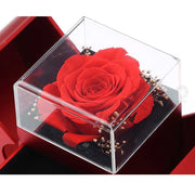 Essentialshouses Jewelry Red Apple Eternal Rose Jewelry Box with Necklace