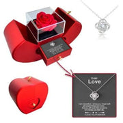 Essentialshouses Jewelry Red Apple Eternal Rose Jewelry Box with Necklace