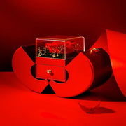 Essentialshouses Jewelry Red Apple Eternal Rose Jewelry Box with Necklace