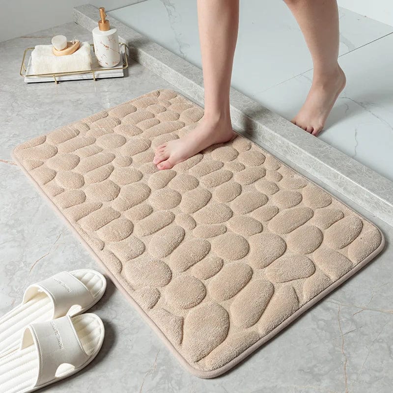 Essentialshouses Khaki / 400MMx600MM 🛁 Hot Cobblestone Embossed Bath Mat – Plush Comfort Meets Modern Design