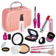 Essentialshouses kids Pink 13 PCS Set Girl Simulation Cosmetics Makeup Kit