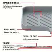 Essentialshouses Kitchen Faucet Splash Pad Silicone Sink Faucet Splash Guard Mat Sponge Drain Rack Countertop Soap Tray For Bath Kitchen Gadgets