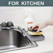 Essentialshouses Kitchen Faucet Splash Pad Silicone Sink Faucet Splash Guard Mat Sponge Drain Rack Countertop Soap Tray For Bath Kitchen Gadgets