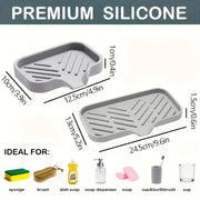 Essentialshouses Kitchen Faucet Splash Pad Silicone Sink Faucet Splash Guard Mat Sponge Drain Rack Countertop Soap Tray For Bath Kitchen Gadgets