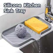 Essentialshouses Kitchen Faucet Splash Pad Silicone Sink Faucet Splash Guard Mat Sponge Drain Rack Countertop Soap Tray For Bath Kitchen Gadgets