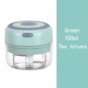 Essentialshouses kitchen Gadgets Green100ml / China Mainland Multifunctional Electric Garlic Chopper 100/250mL Portable Vegetable Grinder Onion Mixer Mashing Machine for Kitchen