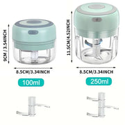 Essentialshouses kitchen Gadgets Multifunctional Electric Garlic Chopper 100/250mL Portable Vegetable Grinder Onion Mixer Mashing Machine for Kitchen