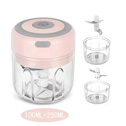 Essentialshouses kitchen Gadgets Pink Set / China Mainland Multifunctional Electric Garlic Chopper 100/250mL Portable Vegetable Grinder Onion Mixer Mashing Machine for Kitchen