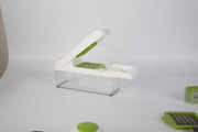 Essentialshouses Kitchen Tools & Gadgets Green White 1Set 12 In 1 Vegetable Chopper With Container Kitchen Food Slicer Dicer Grater Peeler Egg Separator Hand Protector For Onion Salad Potato