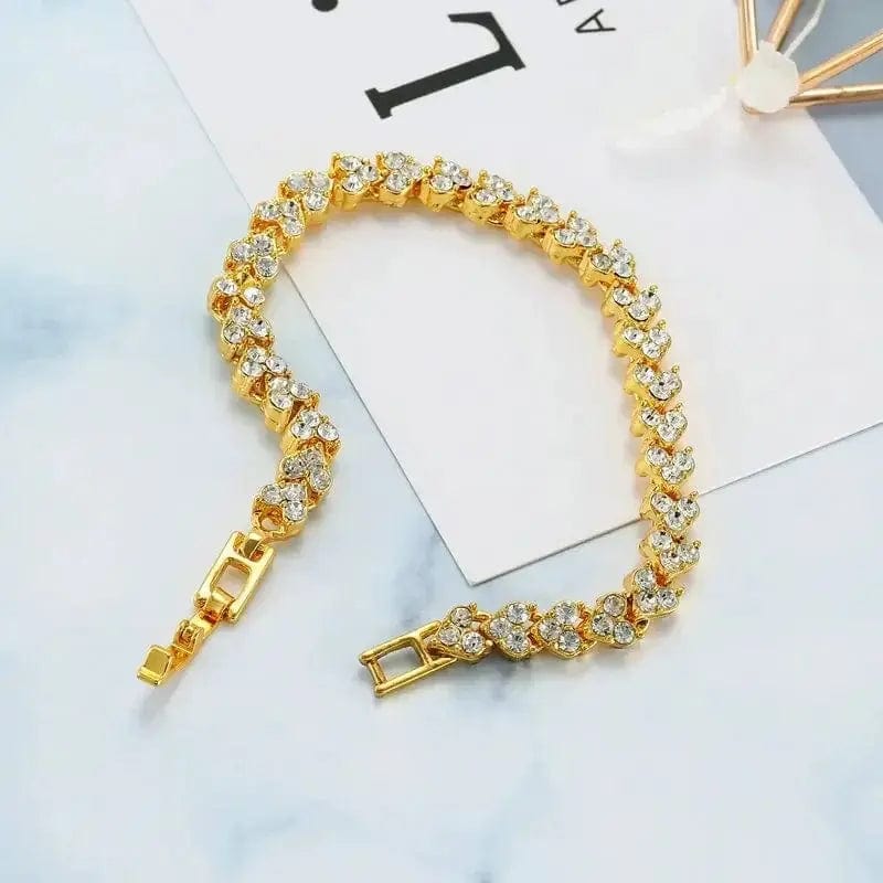 Essentialshouses KK5548-Gold / 18cm Luxury Roman Crystal Bracelet