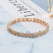 Essentialshouses KK5548-Rose Gold / 18cm Luxury Roman Crystal Bracelet