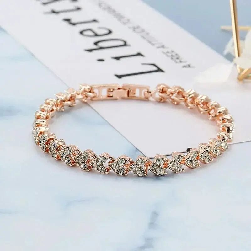 Essentialshouses KK5548-Rose Gold / 18cm Luxury Roman Crystal Bracelet