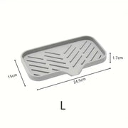 Essentialshouses L 5.2X9.6 inch Kitchen Faucet Splash Pad Silicone Sink Faucet Splash Guard Mat Sponge Drain Rack Countertop Soap Tray For Bath Kitchen Gadgets