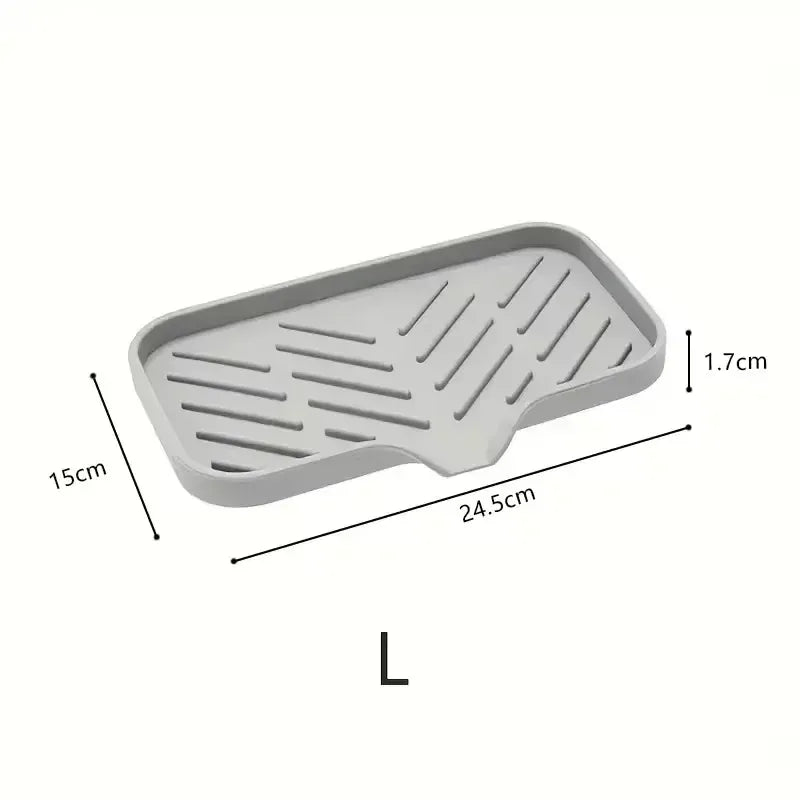 Essentialshouses L 5.2X9.6 inch Kitchen Faucet Splash Pad Silicone Sink Faucet Splash Guard Mat Sponge Drain Rack Countertop Soap Tray For Bath Kitchen Gadgets