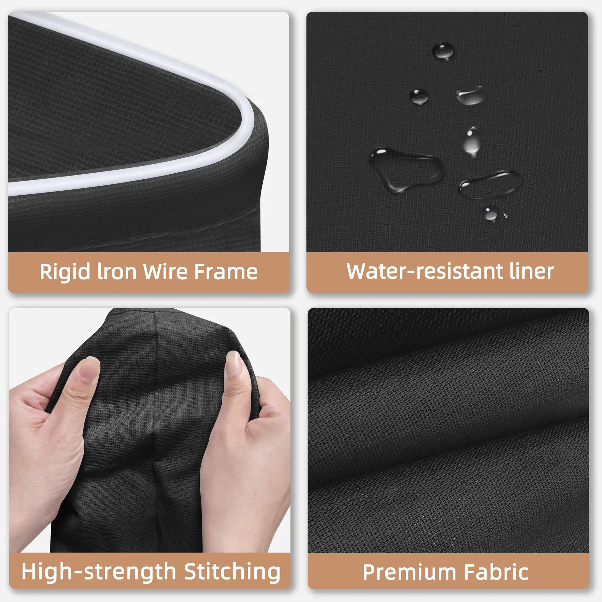 Essentialshouses Large Capacity Laundry Basket Portable Dirty Clothes Storage Basket With Handle Black Durable Linen Foldable Laundry Basket