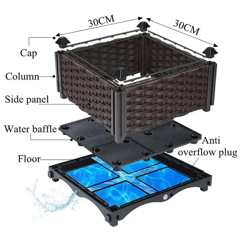 Essentialshouses Large Rectangular Vegetables Grow Pot
