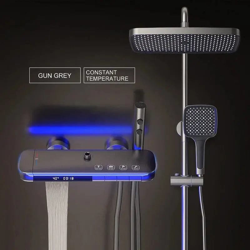 Essentialshouses LE  Grey CT / 12 inch / 25cm | 90-110cm 🚿 Bathroom Thermostat Shower System Set with Bidet Mixer Tap – Precision, Comfort & Elegance