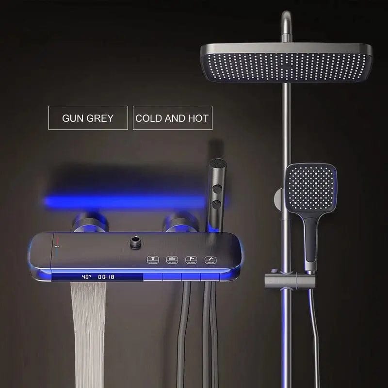 Essentialshouses LE  Grey HT / 12 inch / 25cm | 90-110cm 🚿 Bathroom Thermostat Shower System Set with Bidet Mixer Tap – Precision, Comfort & Elegance