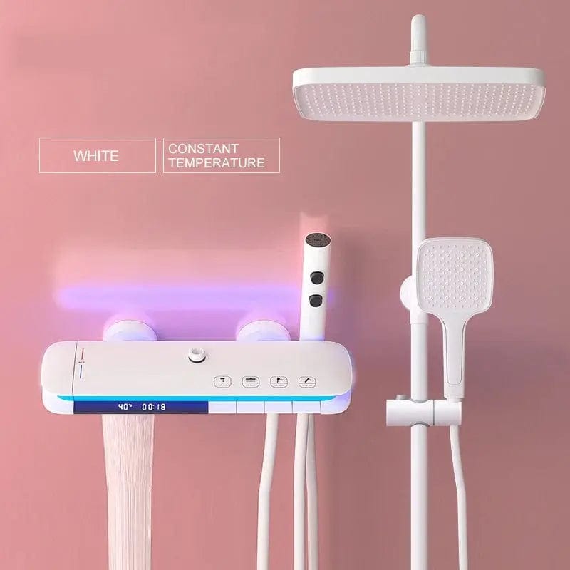Essentialshouses LE White CT / 12 inch / 25cm | 90-110cm 🚿 Bathroom Thermostat Shower System Set with Bidet Mixer Tap – Precision, Comfort & Elegance