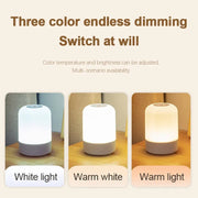 Essentialshouses Led Night Lights Bedside Dimmable Charging Desktop Night Lamps Bedroom Bedside Lighting Decoration Touch Led Reading Table Lamp