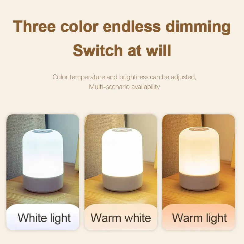 Essentialshouses Led Night Lights Bedside Dimmable Charging Desktop Night Lamps Bedroom Bedside Lighting Decoration Touch Led Reading Table Lamp