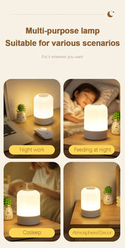 Essentialshouses Led Night Lights Bedside Dimmable Charging Desktop Night Lamps Bedroom Bedside Lighting Decoration Touch Led Reading Table Lamp